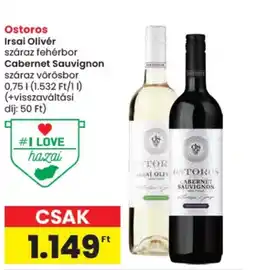 Spar Ostoros száraz fehérbor száraz vörösbor ajánlat