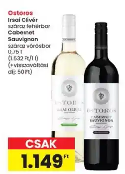 Interspar Ostoros száraz fehérbor száraz vörösbor ajánlat
