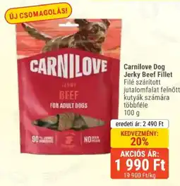 Alpha Zoo Carnilove dog jerky beef fillet ajánlat