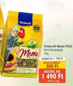 Alpha Zoo Vitakraft menu vital nimfapapagaj ajánlat