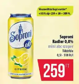 Coop Soproni radler 0,0% ajánlat