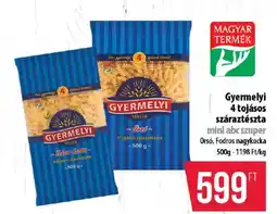 Coop Gyermelyi 4 tojásos száraztészta ajánlat