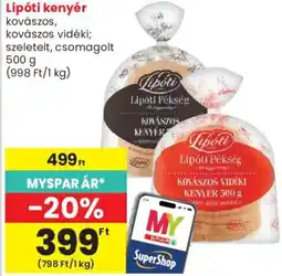 Spar Market Lipóti kenyér ajánlat