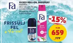 PENNY Fa deo roll-on, deospray ajánlat