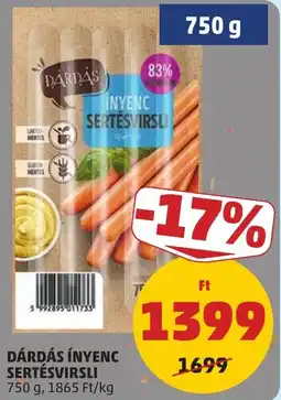 PENNY Dárdás ínyenc sertésvirslí ajánlat