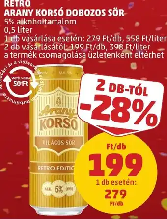 Arany Korsó dobozos sör