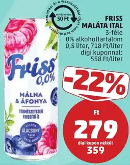 PENNY Frisss 0,0% málna & áfonya ajánlat
