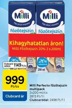 Tesco Milli főzötejszín ajánlat