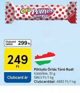 Tesco Pöttyös Óriás Túró Rudi ajánlat