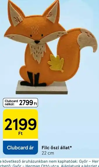 Tesco Filc őszi állat ajánlat