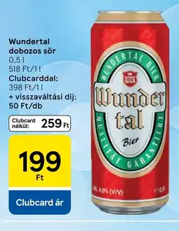 Tesco Wundertal dobozos sör ajánlat