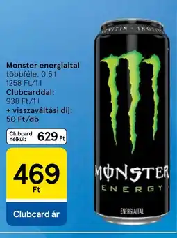 Tesco Monster energiatal ajánlat