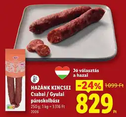 Lidl Hazánk kincsei csabai / gyulai pároskolbász ajánlat