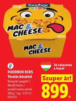 Lidl Foodbox kids tésztás készétel ajánlat