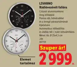 Lidl Livarano rádióvezérelt falióra ajánlat