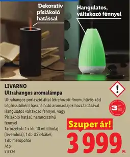 Lidl Livarono ultrahangos aromalámpa ajánlat