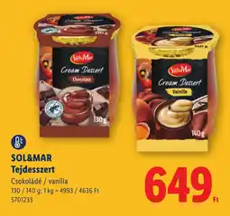 Lidl Sol&mar tejdesszert ajánlat