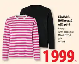 Lidl Esmara női hosszú ujjú póló ajánlat