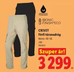 Lidl Crivit férfi túranadrág ajánlat