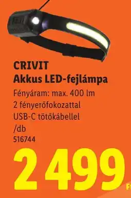 Lidl Crivit akkus led-fejlampa ajánlat