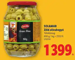 Lidl Sol&mar zöld olívabogyó ajánlat