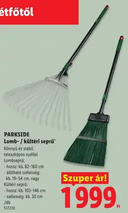 Lidl Parkside lomb- / kültéri seprű ajánlat