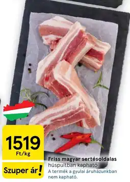Tesco Friss magyar sertésoldalas húspult ajánlat