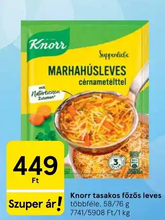 Tesco Knorr tasakos főzős leves ajánlat