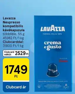 Tesco Lavazza nespresso kompatibilis kávékapszula ajánlat