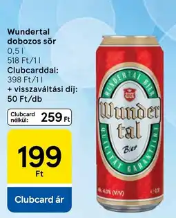 Tesco Wundertal dobozos sör ajánlat
