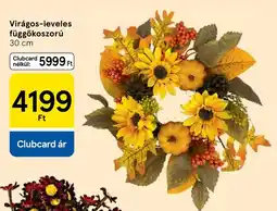 Tesco Virágos-levéles függőkoszorú ajánlat