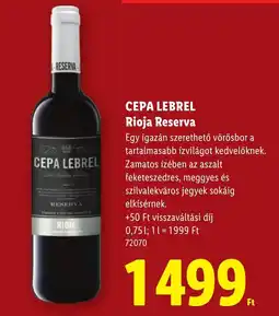Lidl Cepa lebrel rioja reserva ajánlat
