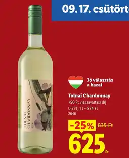 Lidl Tolnai Chardonnay ajánlat