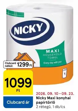 Tesco Nicky maxi konyhai papírtörlő ajánlat