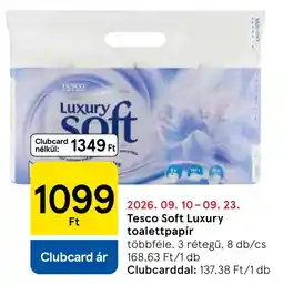 Tesco Tesco soft luxury toalettpapír ajánlat