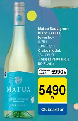 Tesco Matua sauvignon blanc ajánlat