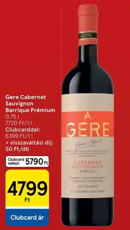 Tesco A. gere cabernet sauvignon barrique prémium ajánlat