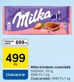 Tesco Milka kistáblás csokoládé ajánlat