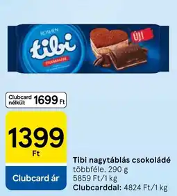 Tesco Tibi nagytáblás csokoládé ajánlat