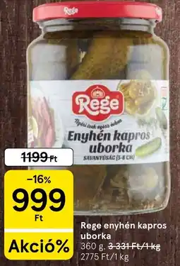 Tesco Rege enyhén kapros uborka ajánlat