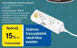 Tesco Hosszabbítós hármas elosztó ajánlat