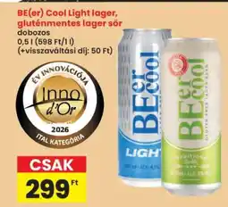 Interspar BE(er) Cool Light lager, gluténmentes lager sör ajánlat