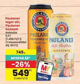 Interspar Paulaner lager sör, Paulaner búzasör ajánlat