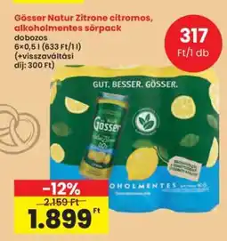 Interspar Gösser Natur Zitrone citromos, alkoholmentes sörpack ajánlat