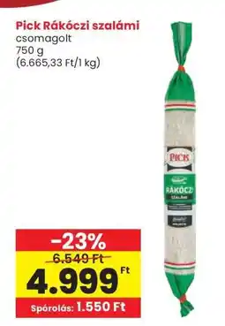 Interspar PICK Rákóczi szalámi ajánlat