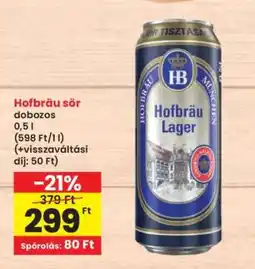 Interspar Hofbräu sör ajánlat