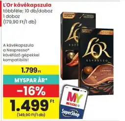 Spar L'OR kávékapszula ajánlat