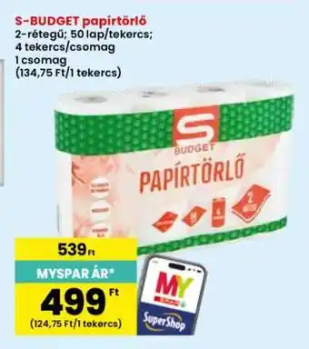 Interspar S-BUDGET papírtörlő ajánlat