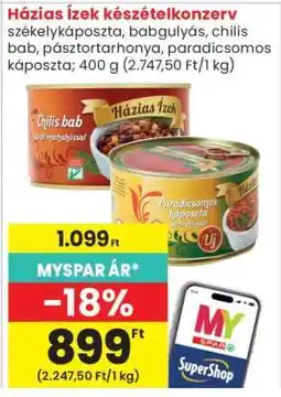 Spar Házias Ízek készételkonzerv ajánlat