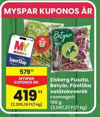 Interspar Eisberg Puszta, Betyár, Pántlika salátakeverék csomagolt ajánlat